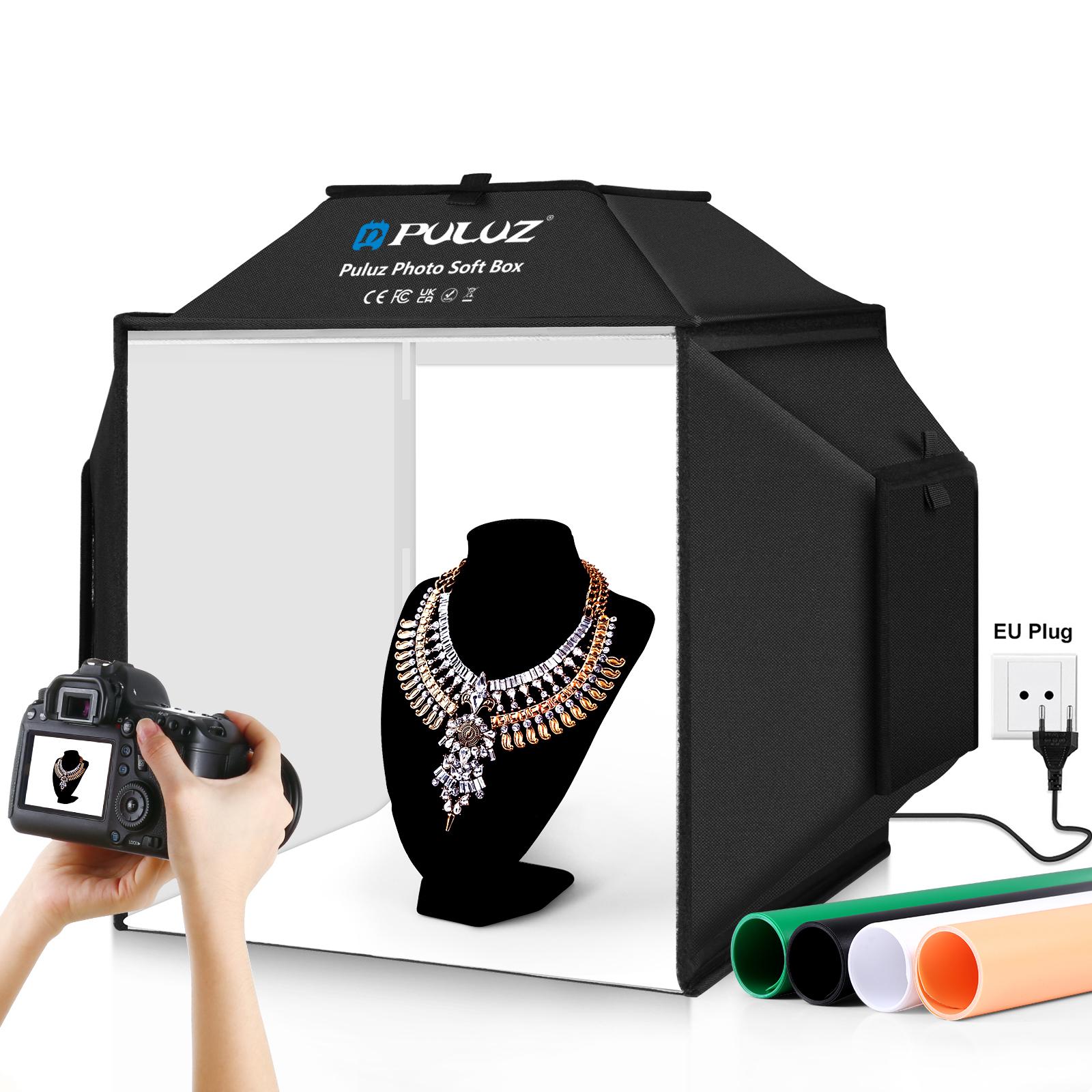 Photography Lighting Kit With Backdrop - PULUZ 40 ซม.พับ 72W 5500K สตูดิโอถ่ายภาพเต็นท์กล่องนุ่มการถ่ายภาพแสงชุด