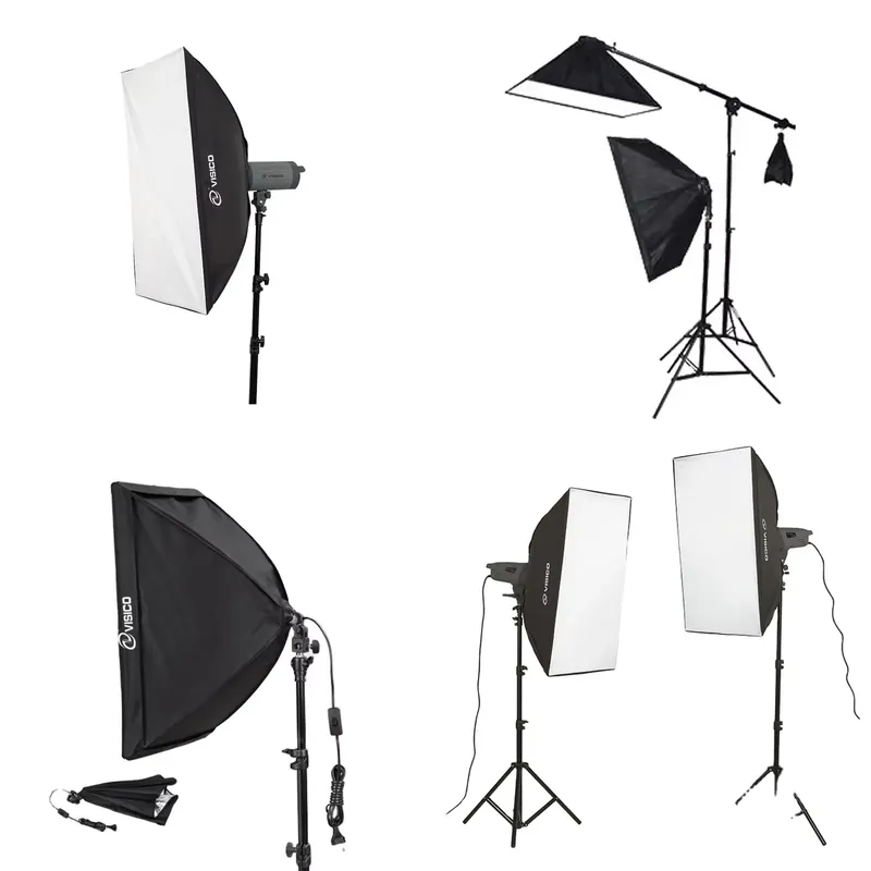 Photography Lighting Box - สตูดิโอถ่ายภาพแบบพกพาคุณภาพสูง ไฟสปีดไลท์ ซอฟต์บ็อกซ์สีดำ ขาตั้งไฟ ซอฟต์บ็อกซ์สำหรับถ่ายภาพ