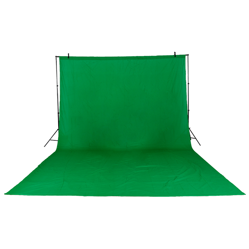 Photography Lighting Kit With Backdrop - ฉากหลังผ้ามัสลินโครมาคีย์ ขนาด 3x6 เมตร / 9.8x19.6