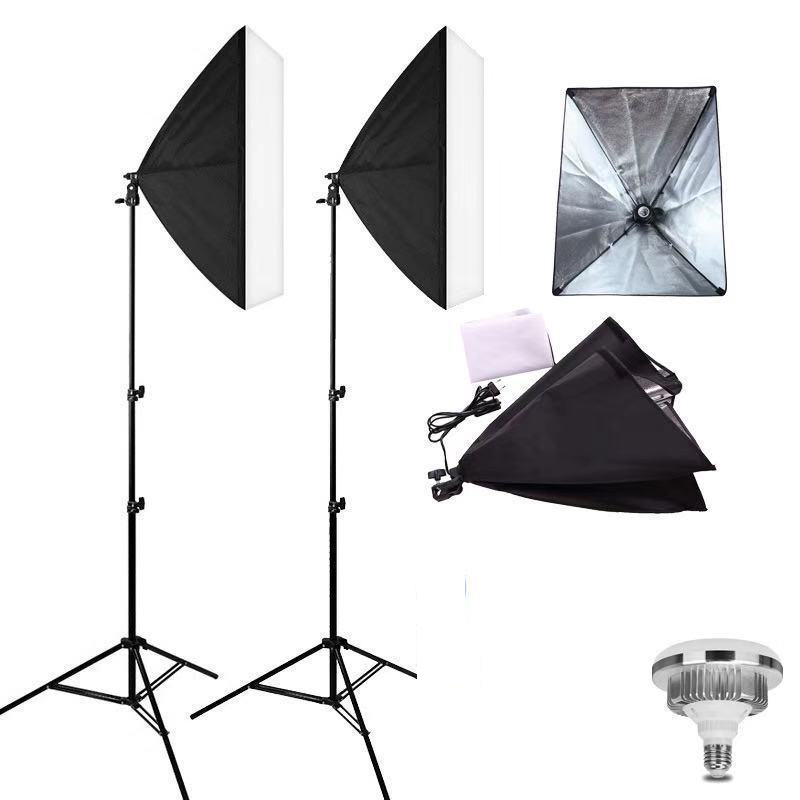 Photography Lighting Uk - ซอฟต์บ็อกซ์สำหรับถ่ายภาพมืออาชีพ, ชุดอุปกรณ์สำหรับสตูดิโอถ่ายภาพระบบไฟต่อเนื่อง50x70ซม. กล่องนุ่มสำหรับถ่ายภาพ