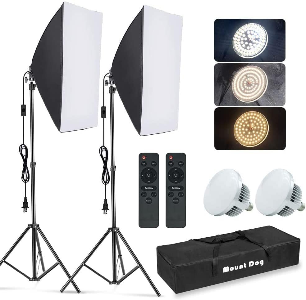Photography Lighting For Products - ชุดไฟสตูดิโอซอฟต์บ็อกซ์สำหรับถ่ายภาพ, 2 ชุด ขนาด 19.7
