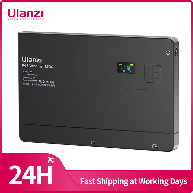Photography Lighting Board - Ulanzi ไฟวิดีโอ RGB 15W LT003แผงไฟสีเต็ม8000MAh แบบชาร์จไฟได้โคมไฟกล้องสตูดิโอถ่ายภาพ2500-9000K