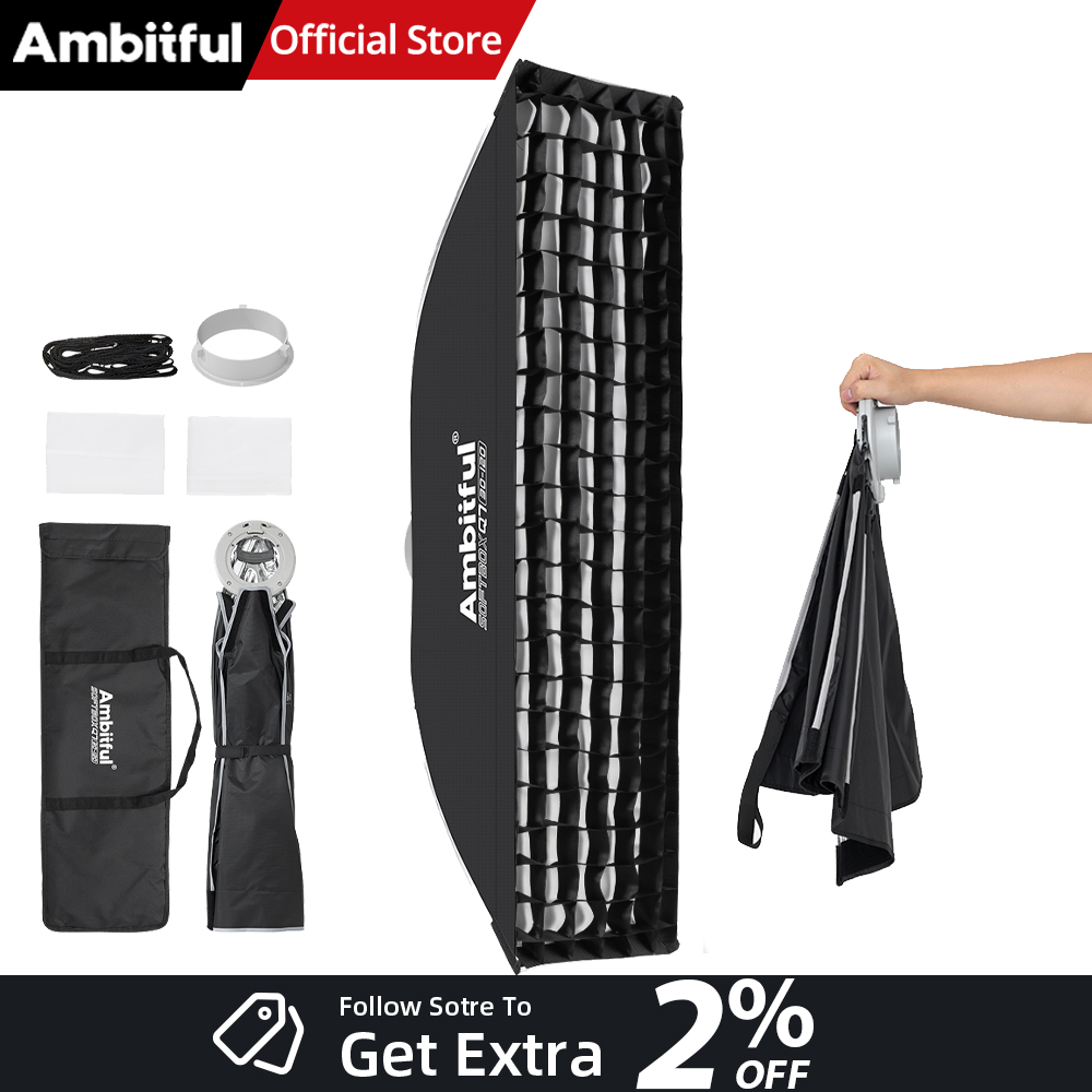 Photography Lighting For Products - AMBITFUL Q7-II 30*120 ซม. ซอฟต์บ็อกซ์แบบแถบพร้อมขาตั้ง Bowens