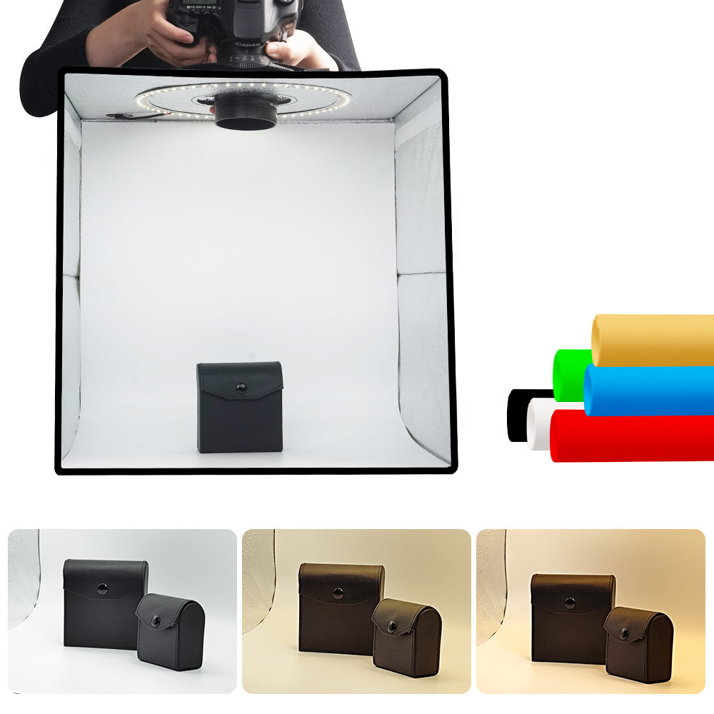 Photography Lighting Kit - กล่องไฟถ่ายภาพแบบปรับความสว่างได้ Lightdow ชุดไฟสตูดิโอถ่ายภาพแบบพกพาพร้อมไฟ LED 120 ดวง