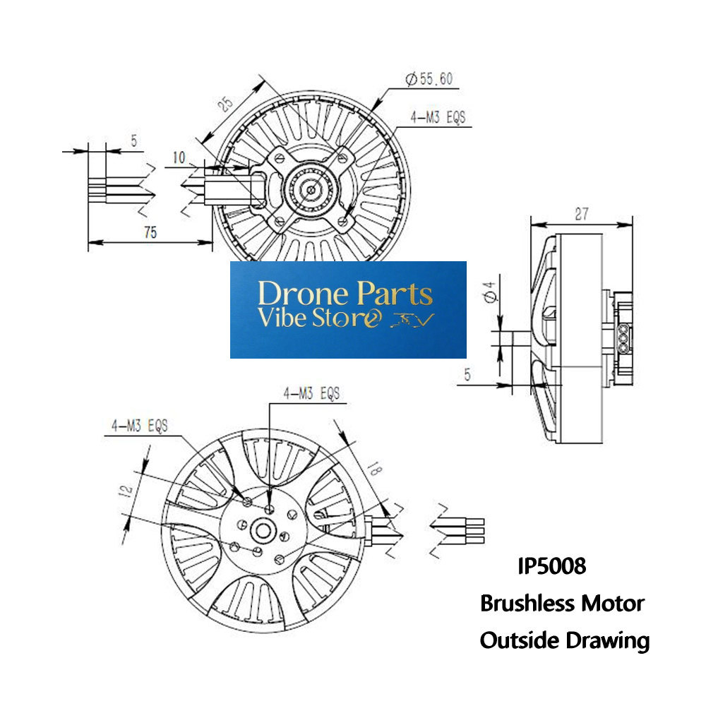 Photography Lighting Composition - มอเตอร์ไร้แปรงถ่าน DParts1IP5008 KV370 สำหรับโดรนหลายใบพัด แรงขับ 4.2