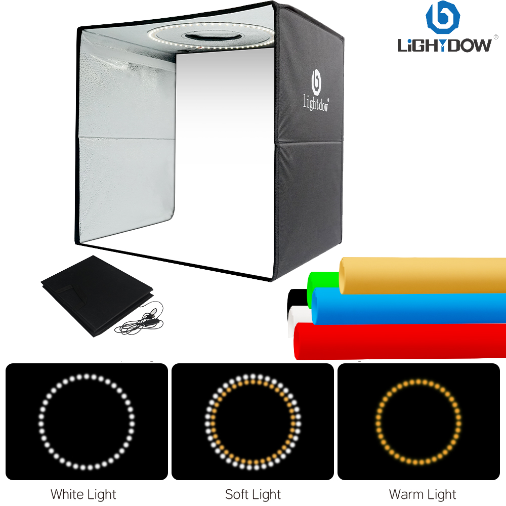 Photography Lighting Kit With Backdrop - ชุดกล่องไฟถ่ายภาพ Lightdow พร้อมไฟ LED 120 ดวง