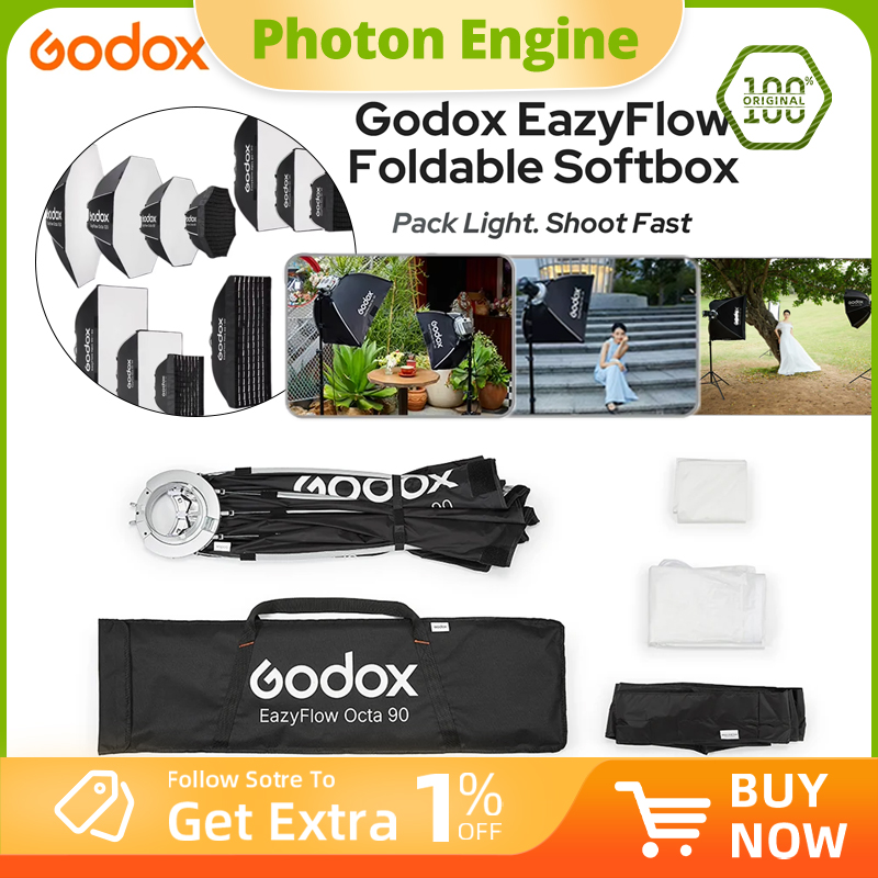 Photography Lighting For Products - ซอฟต์บ็อกซ์พับได้ Godox EazyFlow series แบบ Bowens