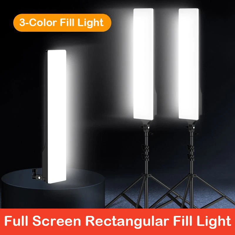 Photography Lighting Uk - แผงไฟสตูดิโอ LED รูปทรงสี่เหลี่ยมผืนผ้า 3000K-6500K พร้อมขาตั้งกล้องและแขนยาวสำหรับถ่ายภาพและวิดีโอ