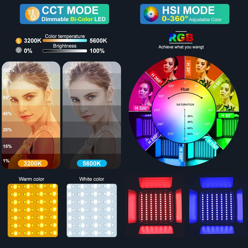 ไฟวิดีโอ LED RGB พร้อมการควบคุ - Photography Lighting Kit บทวิจารณ์และราคา