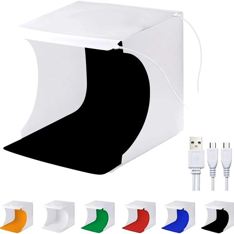 กล่องถ่ายภาพพับได้แบบพกพา พร้อ - Photography Lighting Kit With Backdrop บทวิจารณ์และราคา