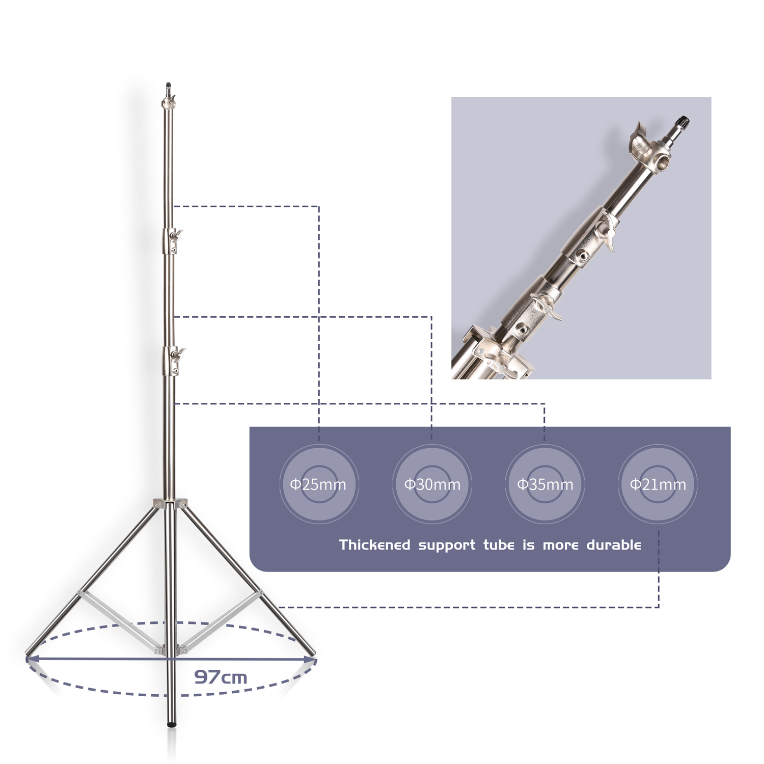 SH 2.8M สแตนเลสสตีลขาตั้ง Heav - Photography Lighting Material บทวิจารณ์และราคา