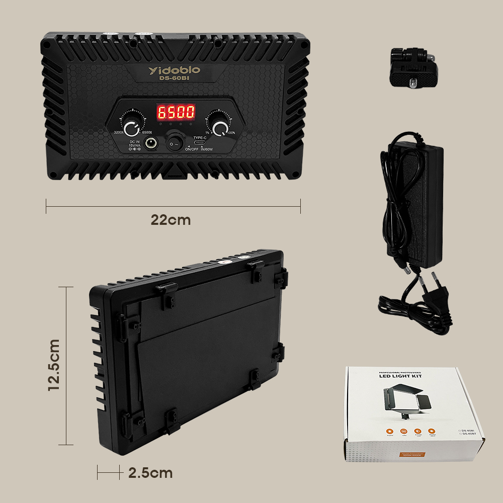 ไฟวิดีโอพกพา DS60BI ไฟเซลฟี่สำ - Photography Lighting Uk บทวิจารณ์และราคา