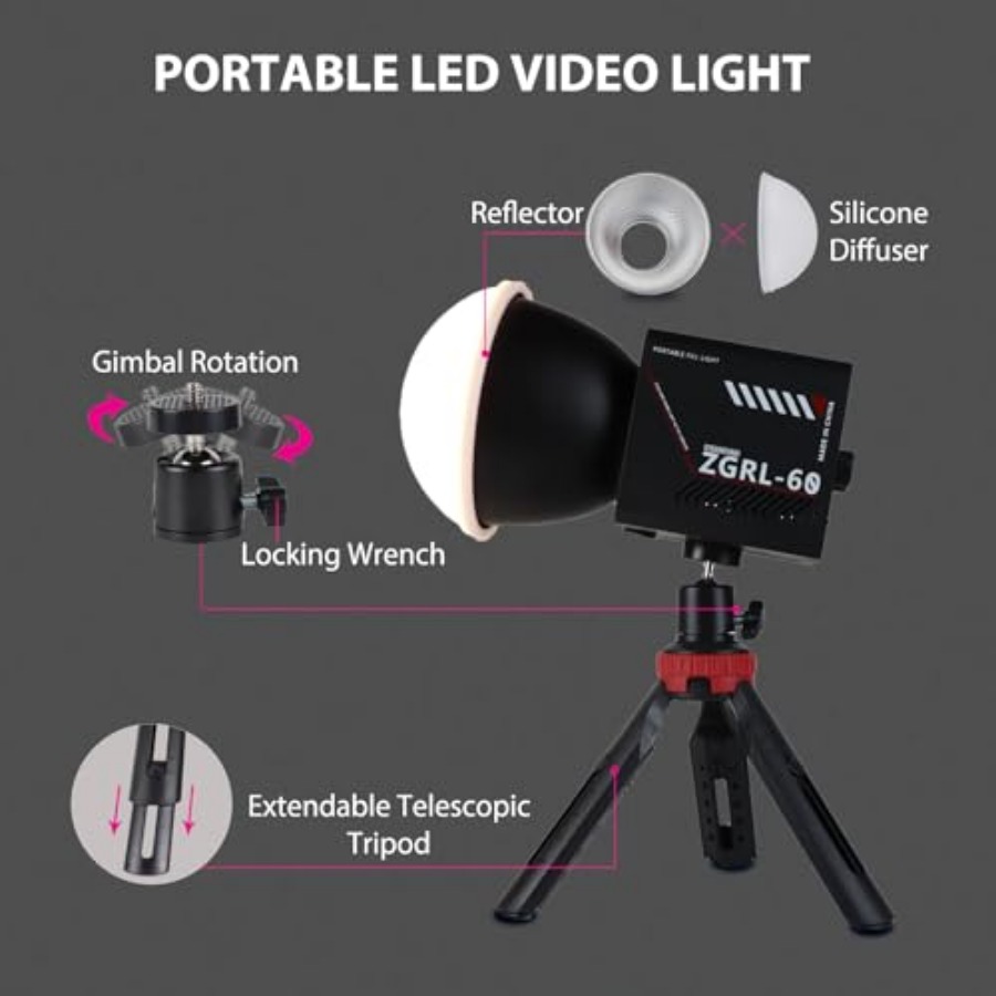 ไฟวิดีโอ LED COB 60W แบบพกพาพร - Photography Lighting Spotlight บทวิจารณ์และราคา