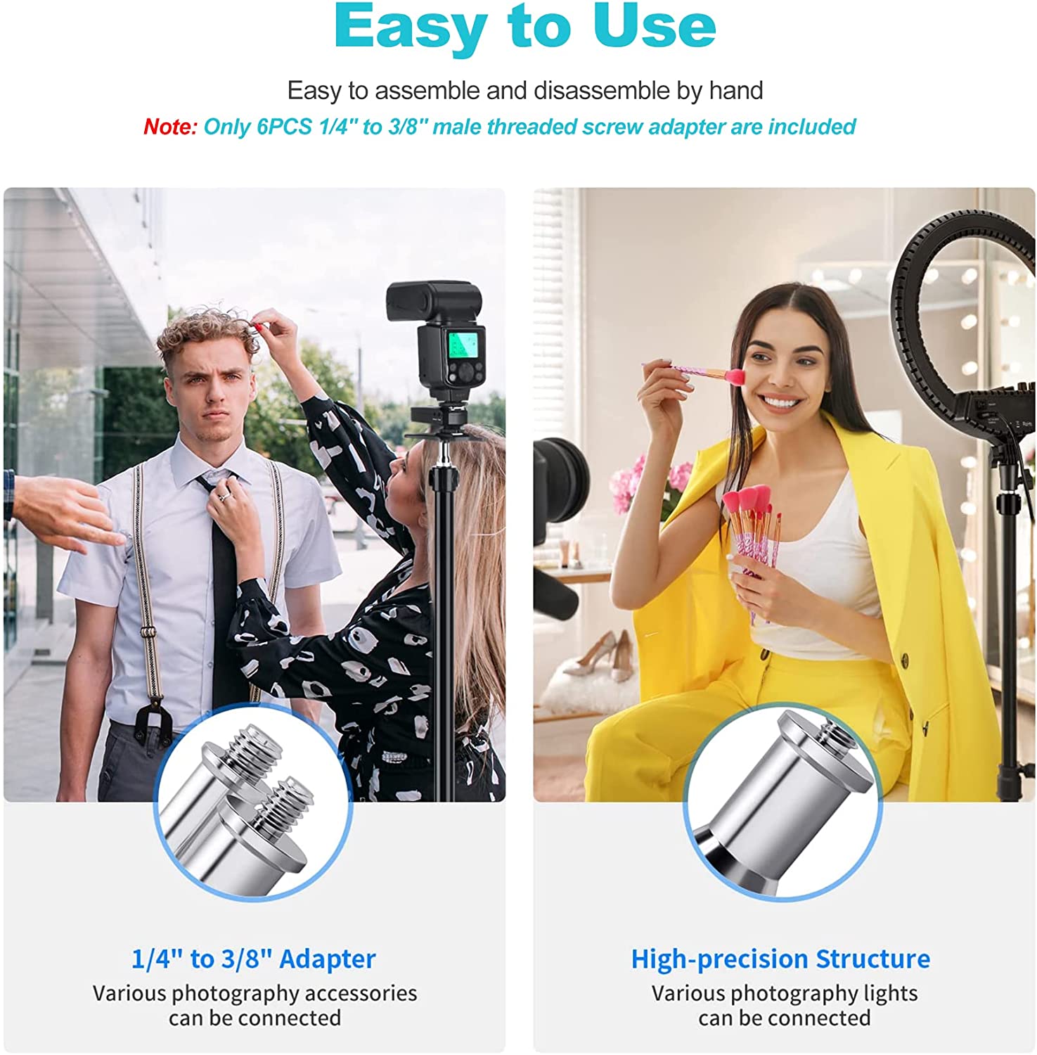 Selens 3/8 1/4อะแดปเตอร์มาตรฐา - Photography Lighting Tools บทวิจารณ์และราคา