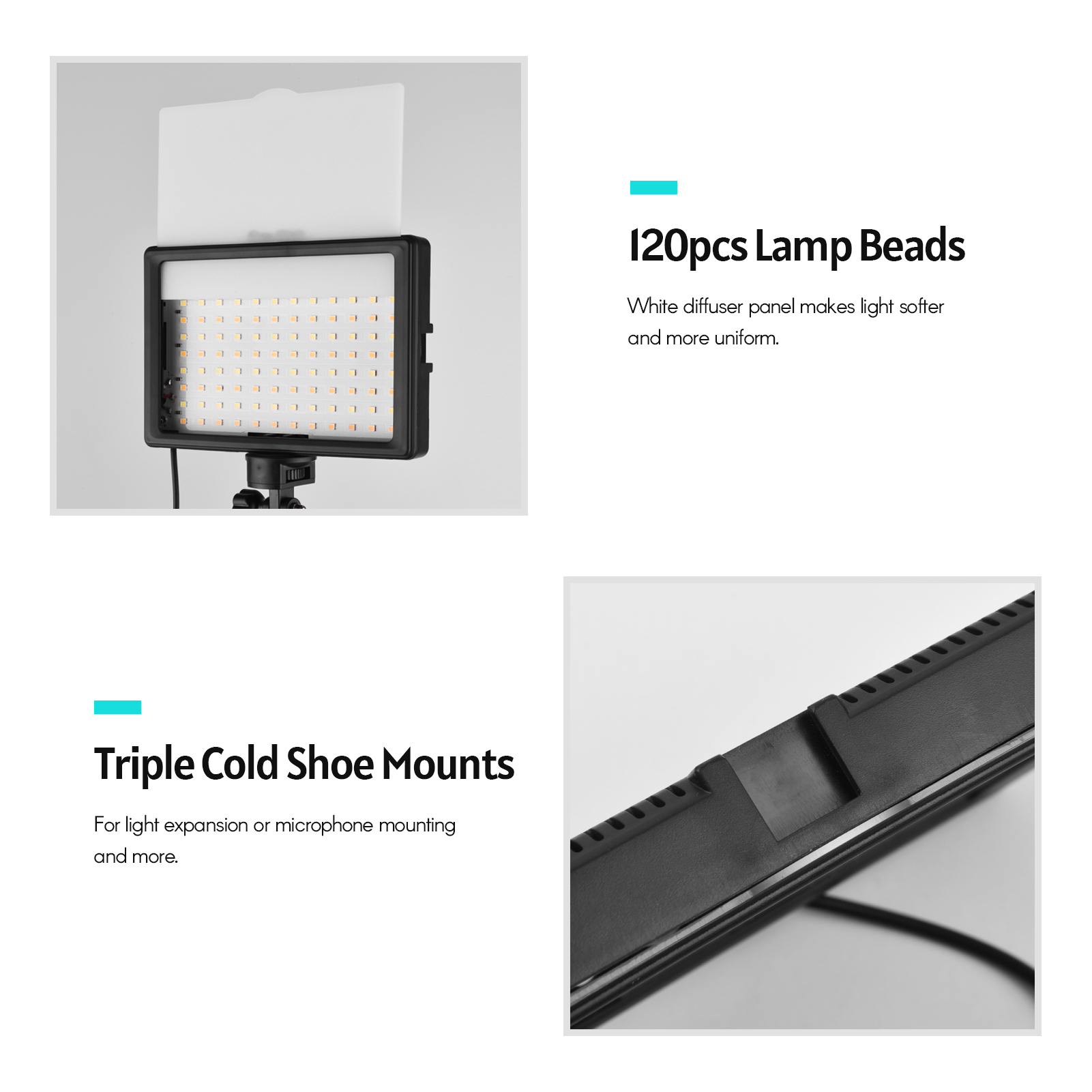Andoer ชุดแฟลชวิดีโอ LED 2ชิ้น - Photography Lighting Uk บทวิจารณ์และราคา