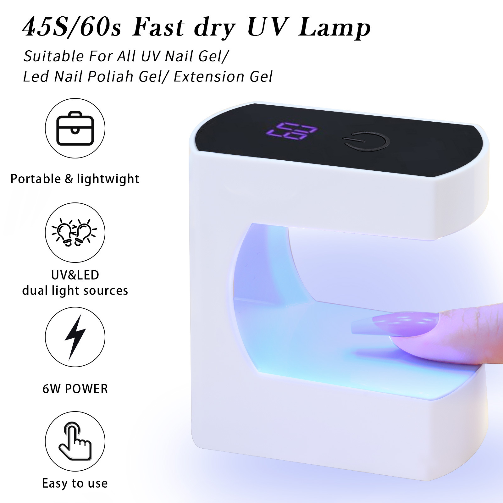 โคมไฟเล็บ Mini USB LED และ UV  - Photography Lighting Gel บทวิจารณ์และราคา